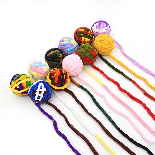 Funny Cat Toys Colorful Yarn Balls With Bell Sounding