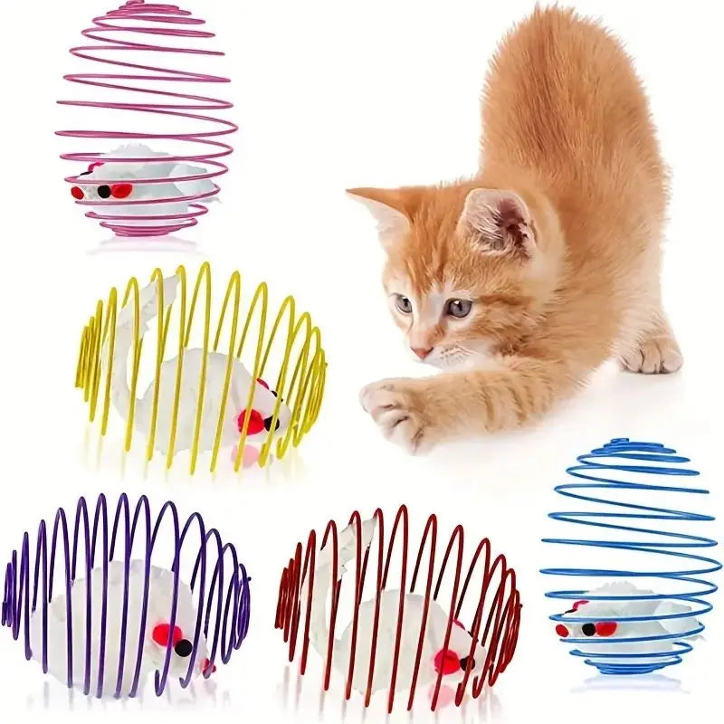 Cat Toy Balls Funny Stretchable Kitten Springs Toys